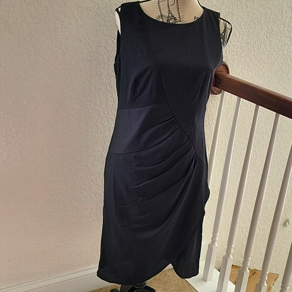 NWT Viviane Tam black ruched sheath dress size 10